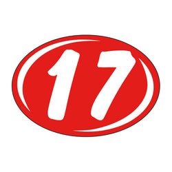 Option – Window Sticker - Rounds - White on Red - 2017 - Qty. 12