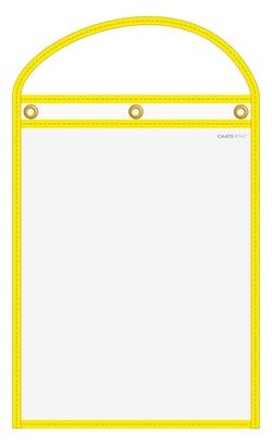 Option – WorkTicket Holder -Neon Yellow- Clear Front & Back- 10" x 13" - Qty. 10