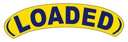 Option – Arch Slogan Window Sticker - Loaded - Blue on Yellow - Qty. 12