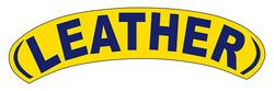 Option – Arch Slogan Window Sticker - Leather - Blue on Yellow - Qty. 12