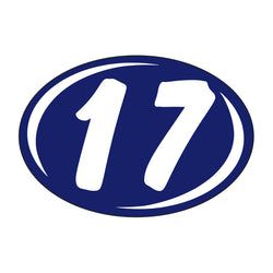 Option – Window Sticker - Rounds - White on Blue - 2017 - Qty. 12