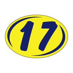 Option – Window Sticker - Rounds - Blue on Yellow - 2017 - Qty. 12