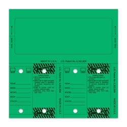 Option – Control-Tags - #226 - Qty. 125 Per Box With Rings - Green Blank