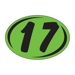 Option – Window Sticker - Rounds - Black on Green - 2017 - Qty. 12