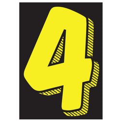 Window Sticker - 7 1/2" Yellow/Black #4 - Qty. 12