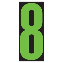 Window Sticker - 5-1/2" Fluor. Green/Black #8 - Qty. 12
