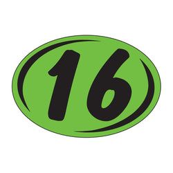 Option – Window Sticker - Rounds - Black on Green - 2016 - Qty. 12