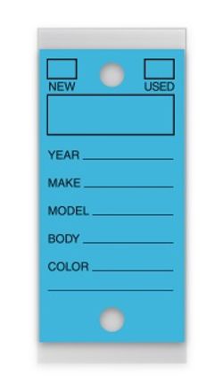 Self-Protect Key Tags - BLUE #200 - 250 Per Box With Rings