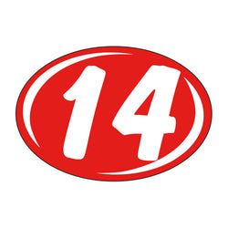 Option – Window Sticker - Rounds - White on Red - 2014 - Qty. 12