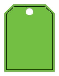 Hang Tags - Blank with Black Frame - Large, Green - Qty. 50