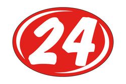 Option – Window Sticker - Rounds - White on Red - 2024 - Qty. 12