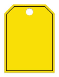 Hang Tags - Blank with Black Frame - Large, Yellow - Qty. 50