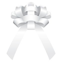 Car Bow - White Vinyl 30" - Qty. 1