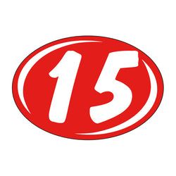 Option – Window Sticker - Rounds - White on Red - 2015 - Qty. 12