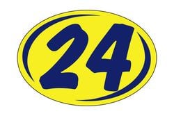 Window Sticker - Rounds - Blue on Yellow - 2024 - Qty. 12