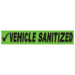 Option – Flourescent Green & Black Slogan - Vehicle Sanitized - Qty. 12