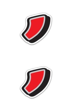 Giant Magnetic Number - Red with Gray Border - "," - Qty. 2