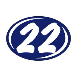 Option – Window Sticker - Rounds - White on Blue - 2022 - Qty. 12