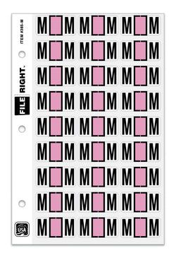 Option – Color-Code Alphabet Letter M, Ring Book, Pkg. of 270 Labels