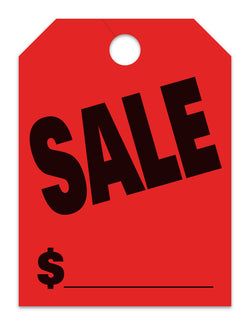 Hang Tags - Sale - Large, Red - Qty. 50