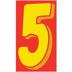 Window Sticker - 11 1/2" Yellow/Red #5 - Qty. 12