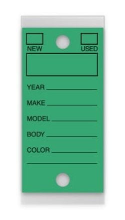 Self-Protect Key Tags - GREEN #200 - 250 Per Box With Rings