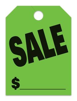 Hang Tags - Sale - Large, Green - Qty. 50