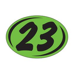 Option – Window Sticker - Rounds - Black on Green - 2023 - Qty. 12