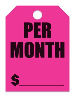 Hang Tags - Per Month - Large, Pink - Qty. 50