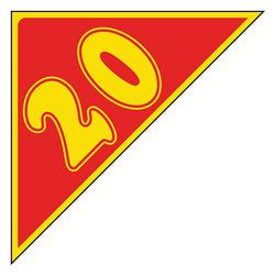 Option – Window Sticker - Auto Angles - Yellow & Red - 2020 - Qty. 12