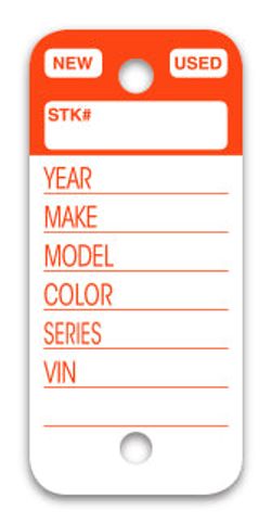 Top Stripe Key Tags, Form #225 - RED, Qty 250 | Top Stripe Key Tags