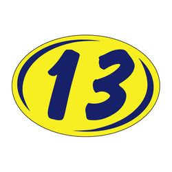 Option – Window Sticker - Rounds - Blue on Yellow - 2013 - Qty. 12