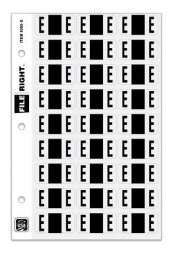 Option – Color-Code Alphabet Letter E, Ring Book, Pkg. of 270 Labels