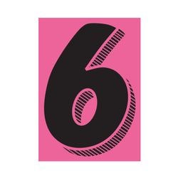 Window Sticker - 7 1/2" Black/Pink #6 - Qty. 12