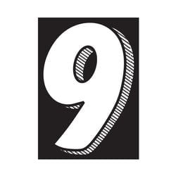 Window Sticker - 7 1/2"  White/Black #9 - Qty. 12