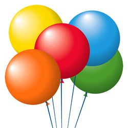 Latex Balloons - 17" - Assorted 6 Colors - Qty. 72