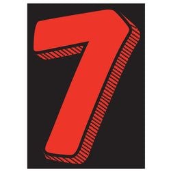 Window Sticker - 7 1/2" Red/Black #7 - Qty. 12