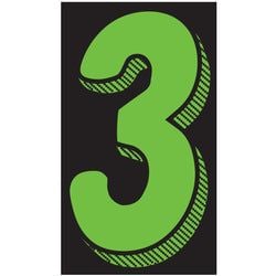 Window Sticker - 11 1/2" Fluor. Green/Black #3 - Qty. 12
