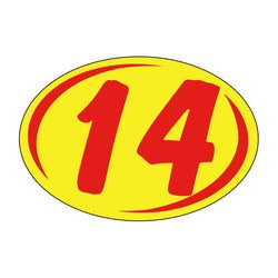 Option – Window Sticker - Rounds - Red on Yellow - 2014 - Qty. 12