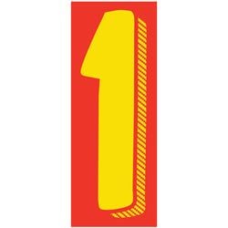 Window Sticker - 11 1/2" Yellow/Red #1 - Qty. 12