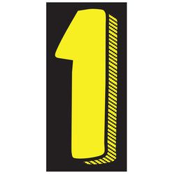 Window Sticker - 7 1/2" Yellow/Black #1 - Qty. 12