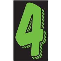 Window Sticker - 11 1/2" Fluor. Green/Black #4 - Qty. 12