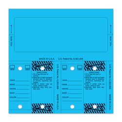 Control-Tags - #226 - Qty. 125 Per Box With Rings - Blue Blank