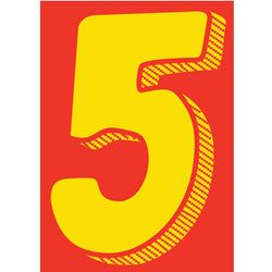 Window Sticker - 7 1/2" Yellow-Red  #5 - Qty. 12