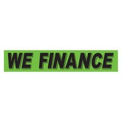 Flourescent Green & Black Slogan - We Finance - Qty. 12