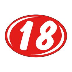 Option – Window Sticker - Rounds - White on Red - 2018 - Qty. 12