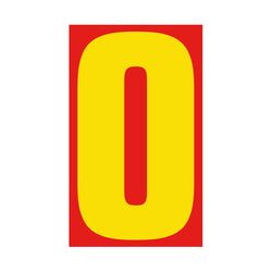 Window Sticker - 9 1/2" Red/Yellow #0 - Qty. 12