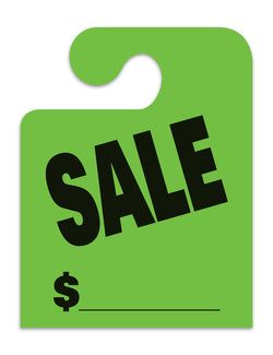 J-Hook Hang Tags - Sale - Large, Green - Qty. 50