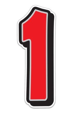 Giant Magnetic Number - Red with Gray Border - 1 - Qty. 1