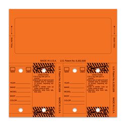 Control-Tags - #226 - Qty. 125 Per Box With Rings - Orange Blank